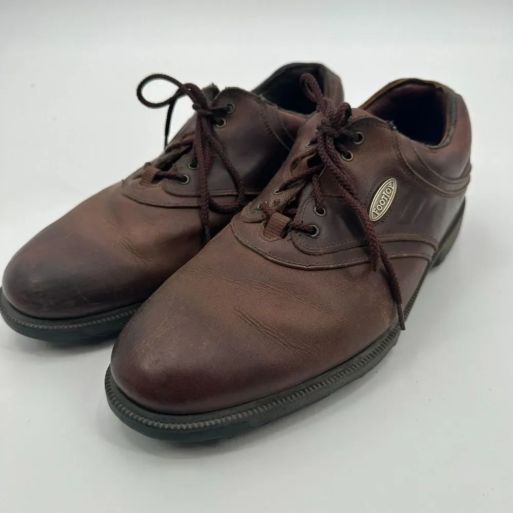 FootJoy eComfort‎ Golf Shoes Mens 9M Brown Leather Lace Up Waterproof 57735